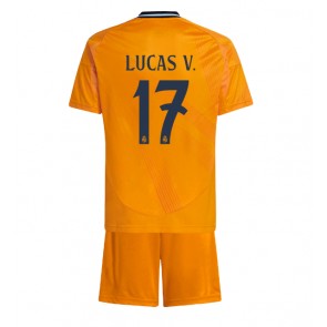 Real Madrid Lucas Vazquez #17 Gostujuci Dres za Dječji 2024-25 Kratak Rukavima (+ kratke hlače)